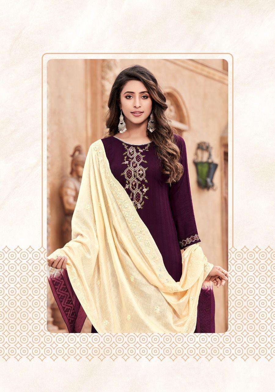 Ladies Flavour-Saanvi Vol 5-Rayon-Weaving-Embroidery-Sequence-Work-Kurti-Cotton-Slub-Lycra-Pant-Chanderi-Viscose-Mirror-Work-Dupatta-5005-C
